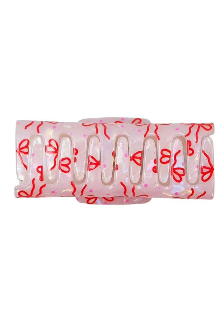 Black Colour - Bcberlin Bow Hair Claw 5946 - Red Bow