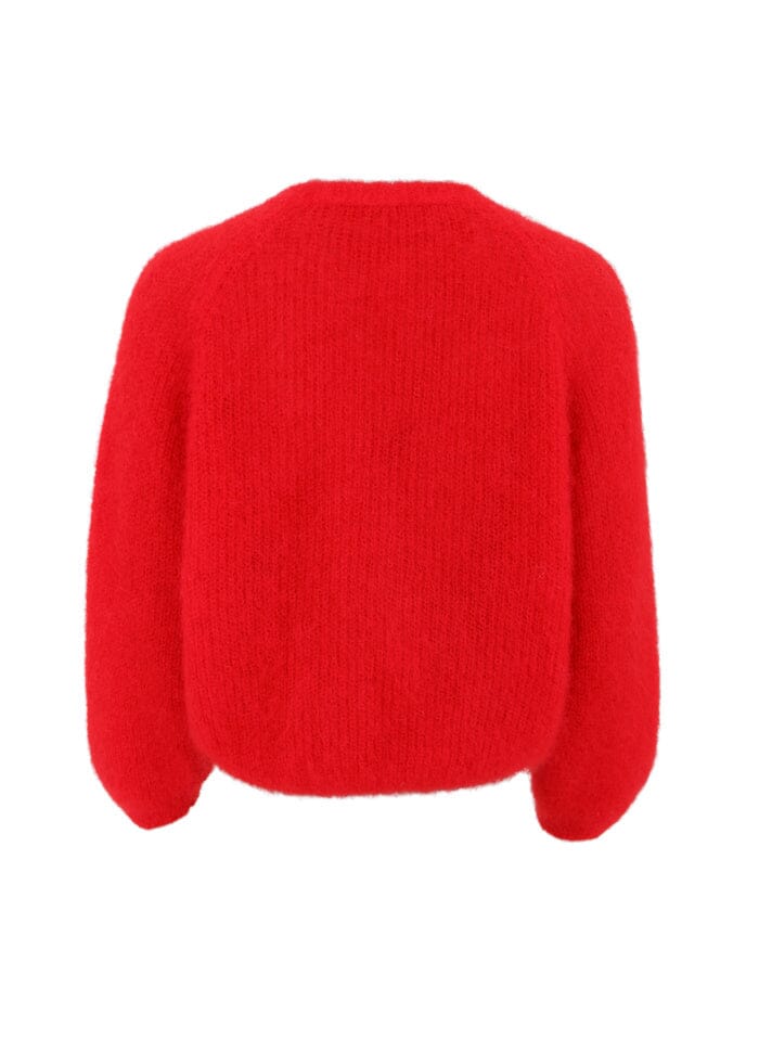 Black Colour - Bcbjoerk Cross Jumper 1255 - Red Strikbluser 