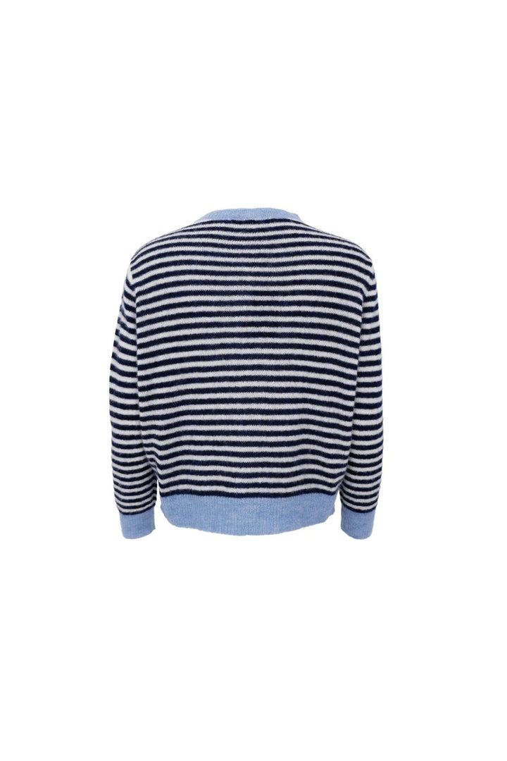 Black Colour - Bcdell Striped Knit Cardigan 1245 - Navy