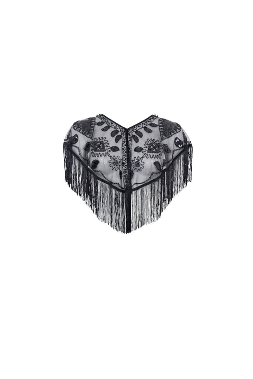 Black Colour - Bcfanya Sequin Fringle Cape 4583 - Black
