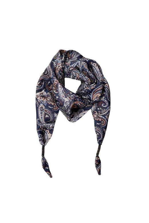 Black Colour - Bcfenella Mini Scarf Double Layer 3649 - Navy Paisley Tørklæder 