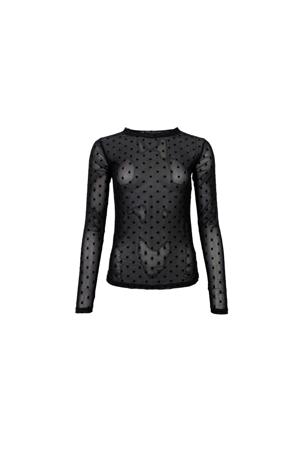 Black Colour - Bcjennie Dotted Mesh Blouse 40611 - Shirts - Espresso