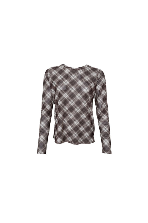 Black Colour - Bckamma Mesh Blouse 42000 - Shirts,Mesh & Basic Blouses - Brown Tartan