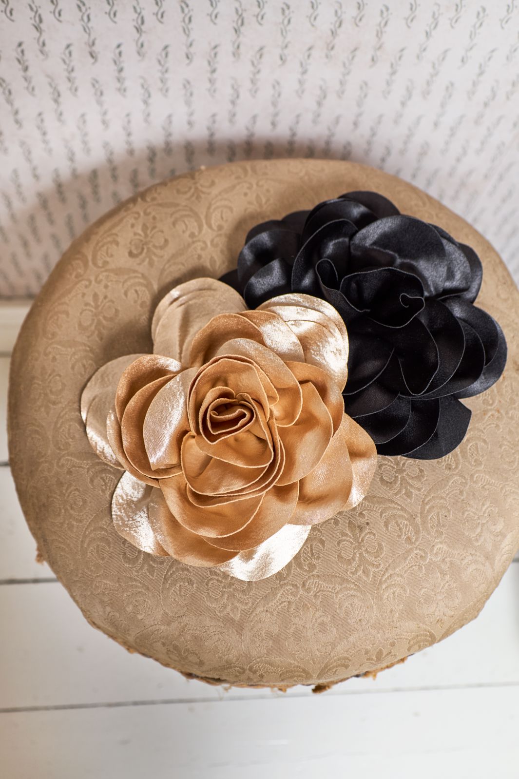 Black Colour - Bcsage Big Flower 2-In-1 Brooch 4486 - Golden
