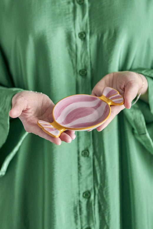 Bloomingville - Caramella Serveringsfad, Rosa, Stentøj 82062872 - Rose Køkkentilbehør 