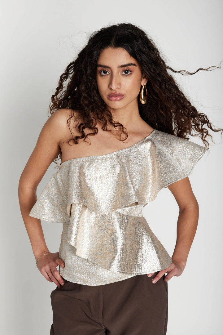 Bruuns Bazaar - Wallichiabbolina Top BBW4996 - Gold/Silver Bluser 