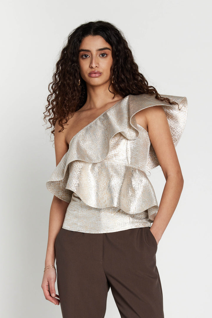 Bruuns Bazaar - Wallichiabbolina Top BBW4996 - Gold/Silver Bluser 