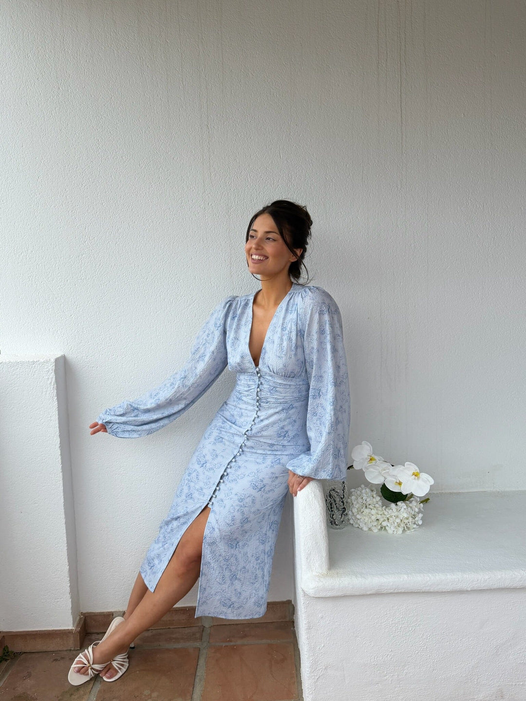 BYIC - Adaic Long Dress A23983 - Soft Blue Blossom Kjoler 