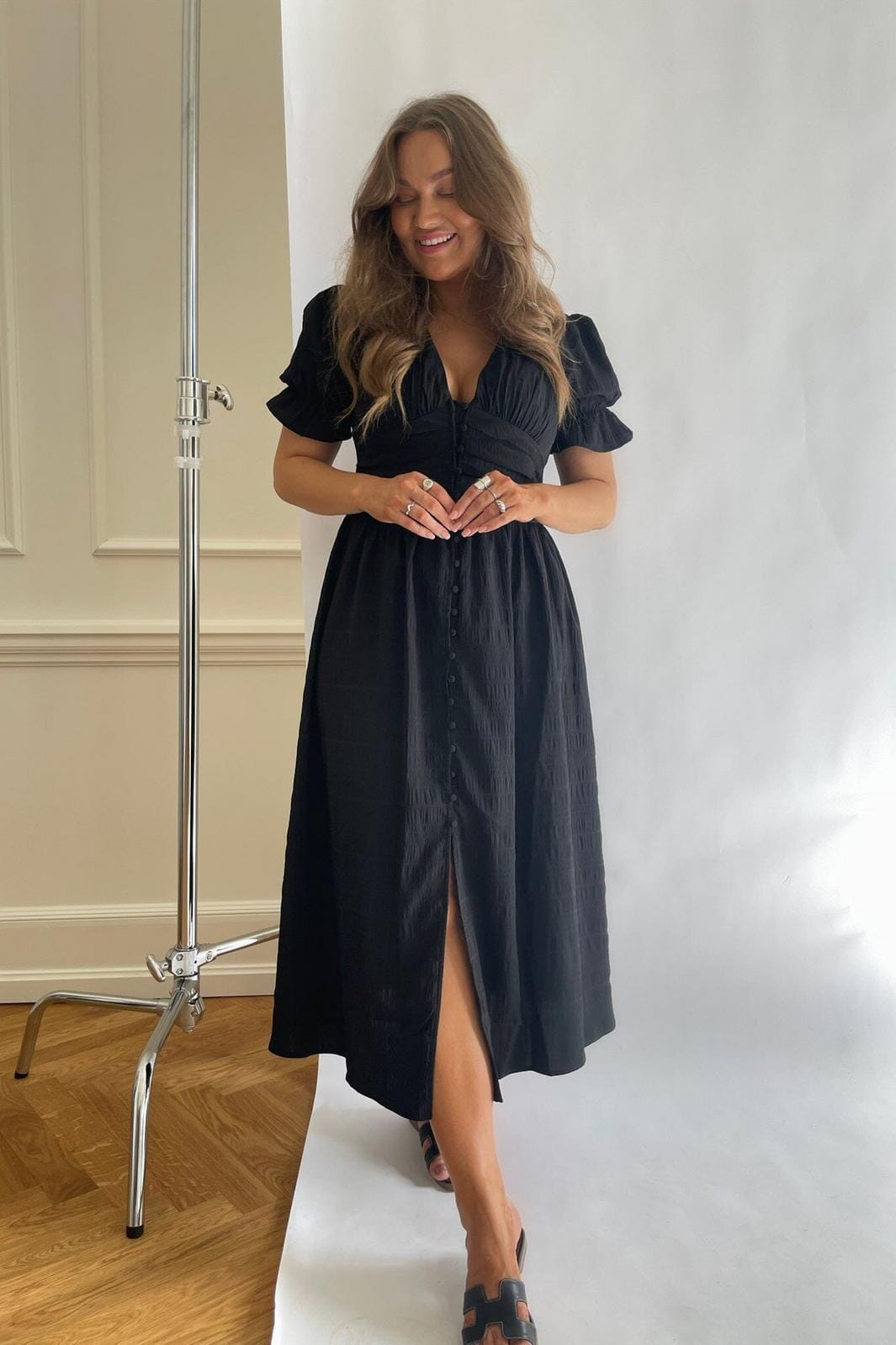 BYIC - Adelic Long Ss Dress - black Black Kjoler 