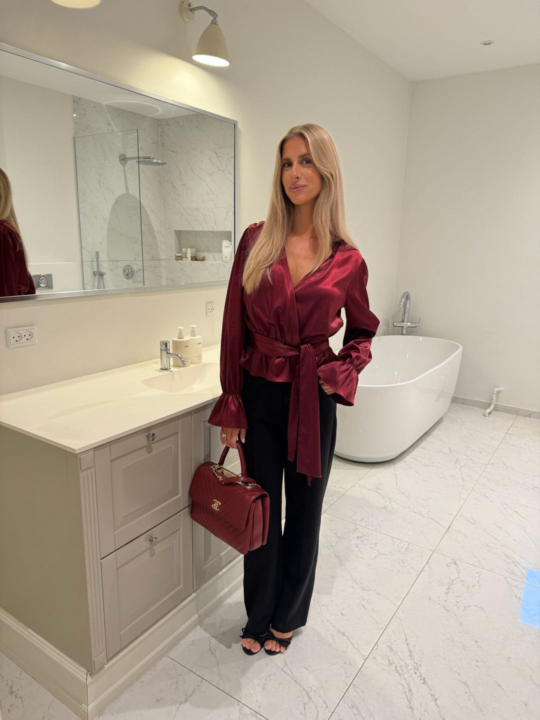 BYIC - Freyaic Shirt A2591 - Bordeaux Satin Skjorter 