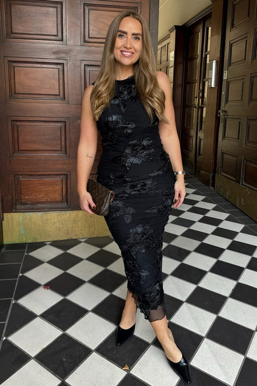 BYIC - Miraic Mesh Dress A23766 - Black Flower