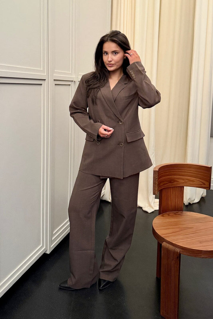 BYIC - Signatureic Double Breasted Blazer A23987 - Dark Brown