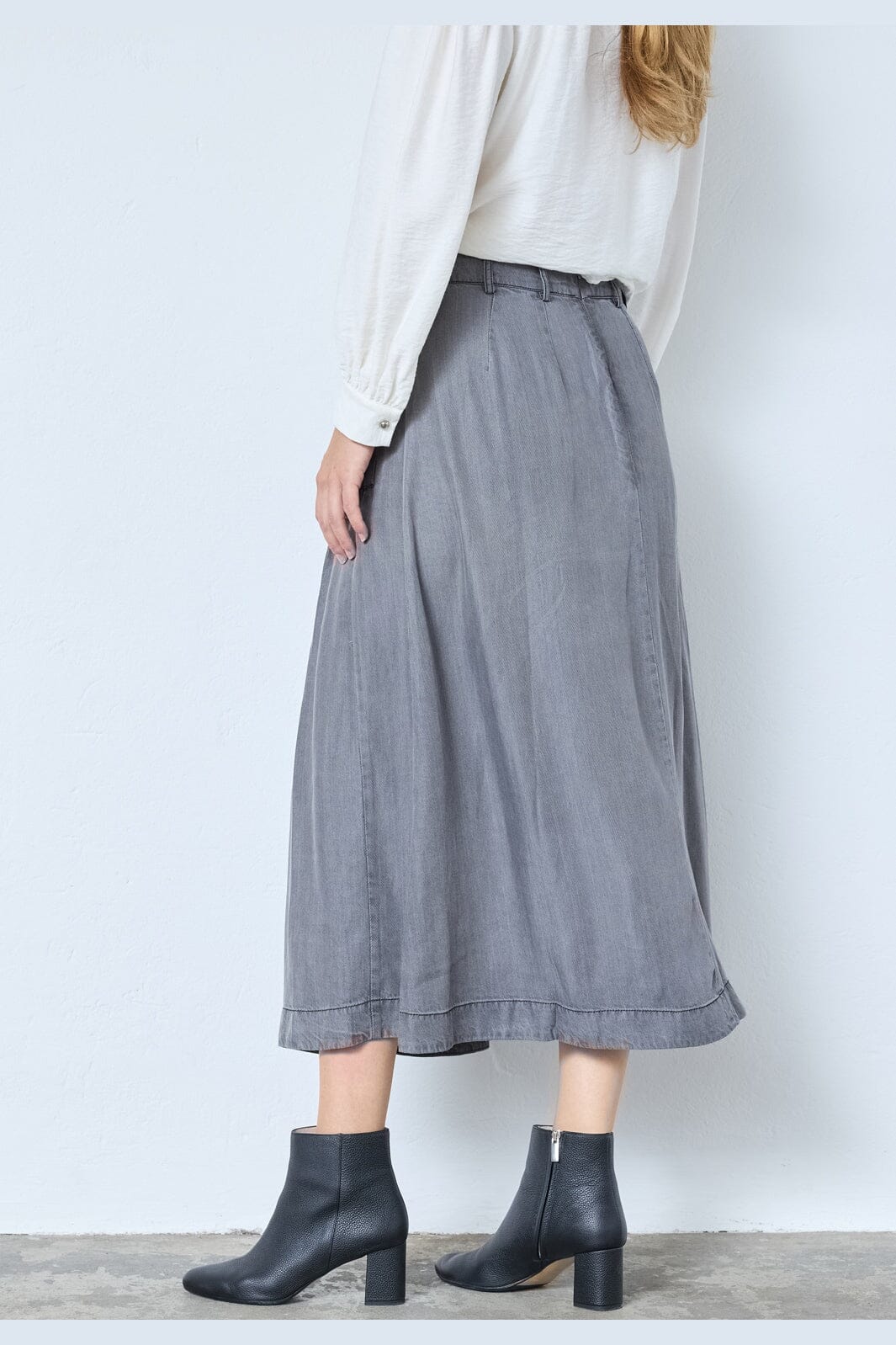 Co´Couture - Anyacc Denim Pleat Skirt 34181 - 139 - Mid Grey