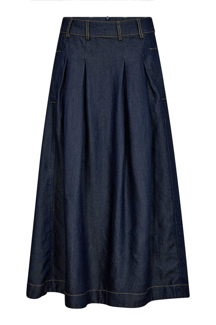 Co´Couture - Anyacc Denim Pleat Skirt 34181 - 555 - Dark Denim