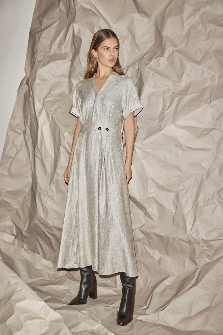 Co´Couture - Chercc Wrap Ss Dress 46124 - 930 - Silver Kjoler 