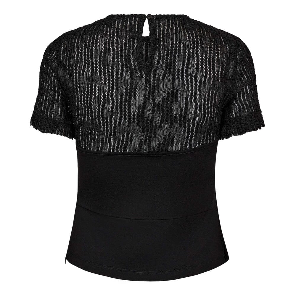 Co´Couture - Coltoncc Lace Mix Top 35962 - 96 - Black T-shirts 