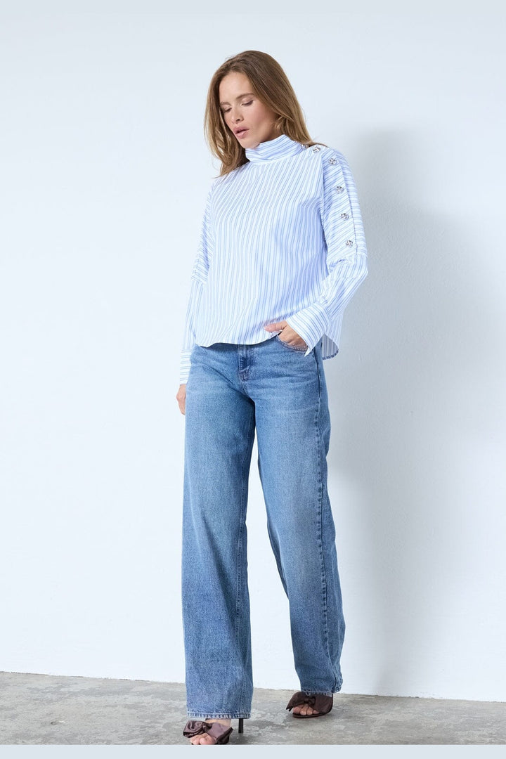 Co´Couture - Devincc Asymcc Button Blouse 45019 - 17 - Blue