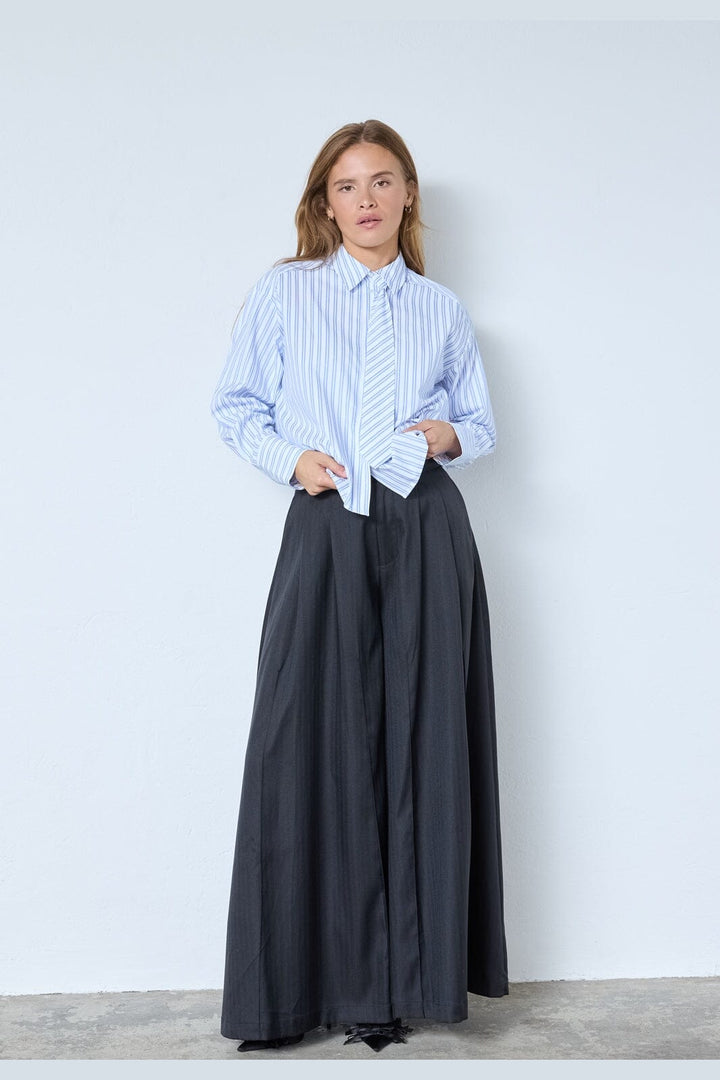 Co´Couture - Devincc Stripe Tie Shirt 45018 - 17 - Blue