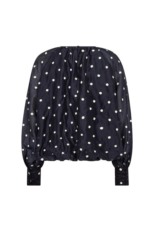 Co´Couture - Ditacc Dot Ls Balloon Blouse 500601 - 40007 - Navy