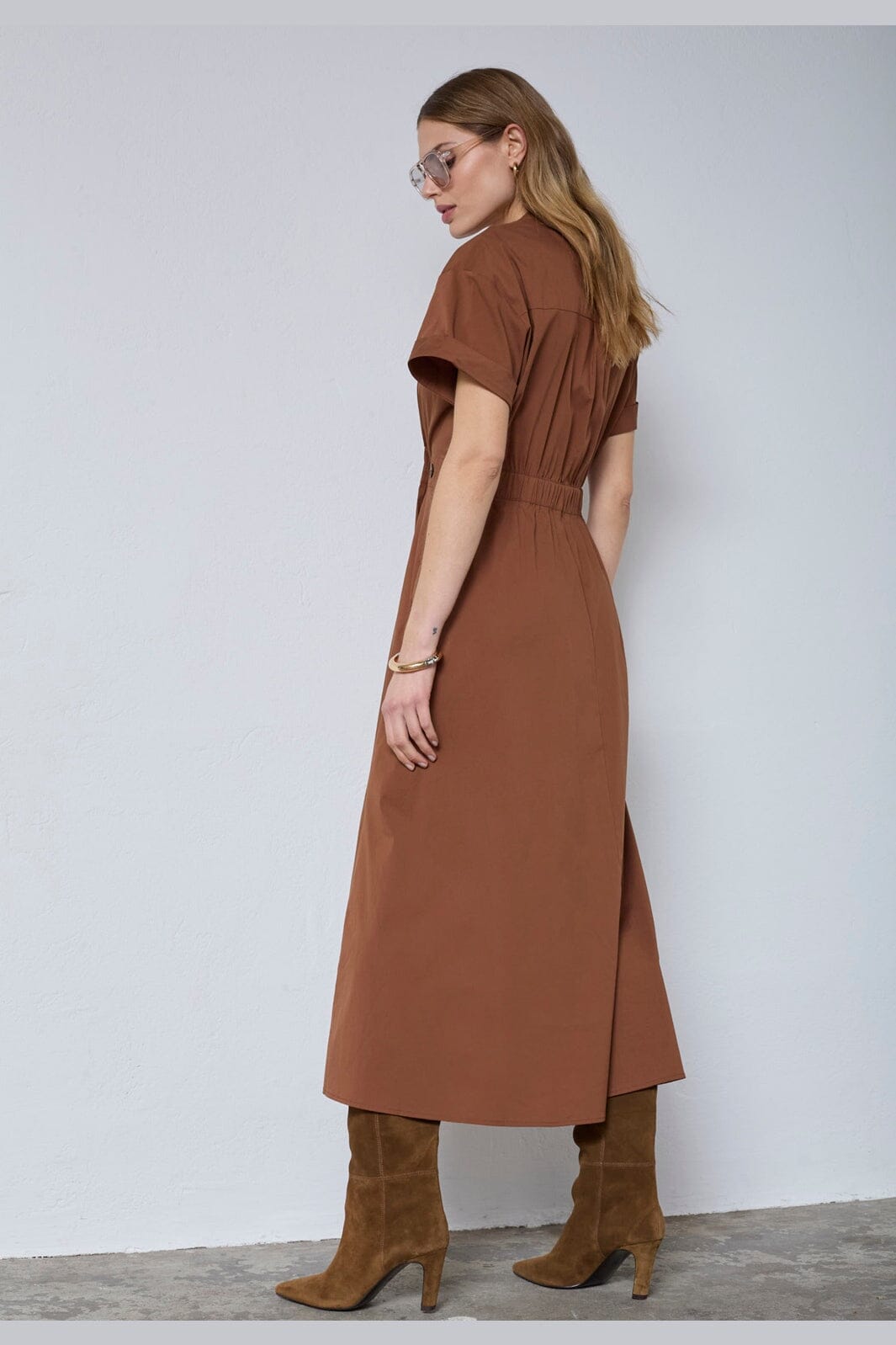 Co´Couture - Elaracc Wrap Ss Dress 46112 - 35 - Suntan