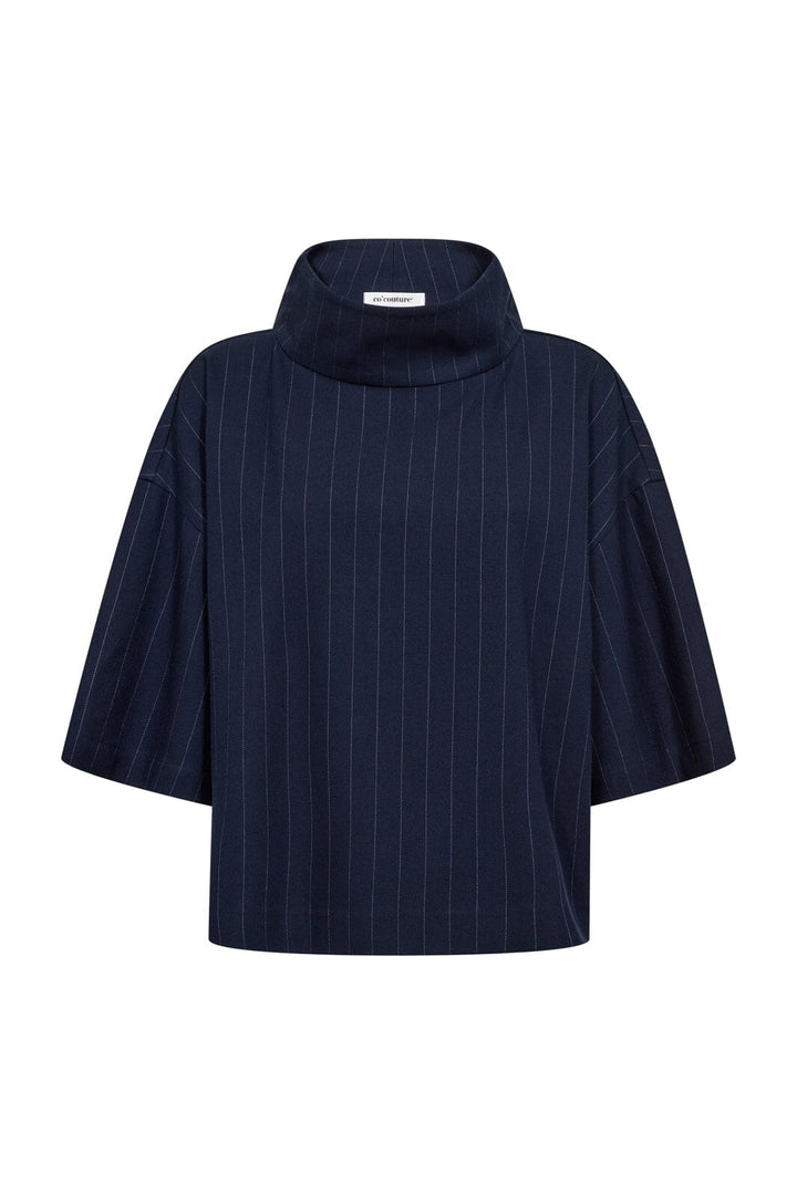 Co´Couture - Gabiecc Pin Funnel Neck Blouse 500465 - 40007 - Navy