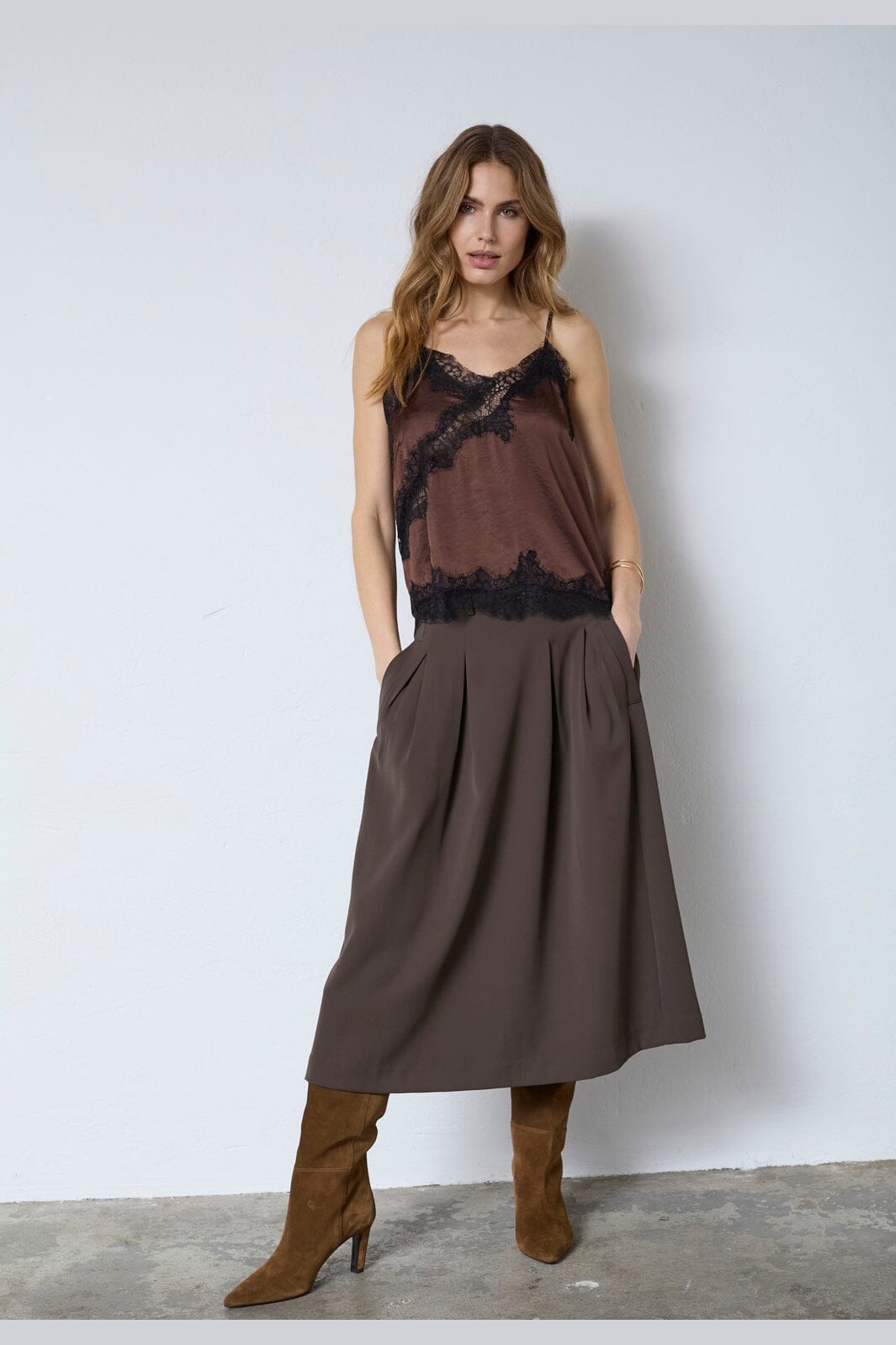 Co´Couture - Iduncc Lace Top 45166 - 145 - Dark Brown