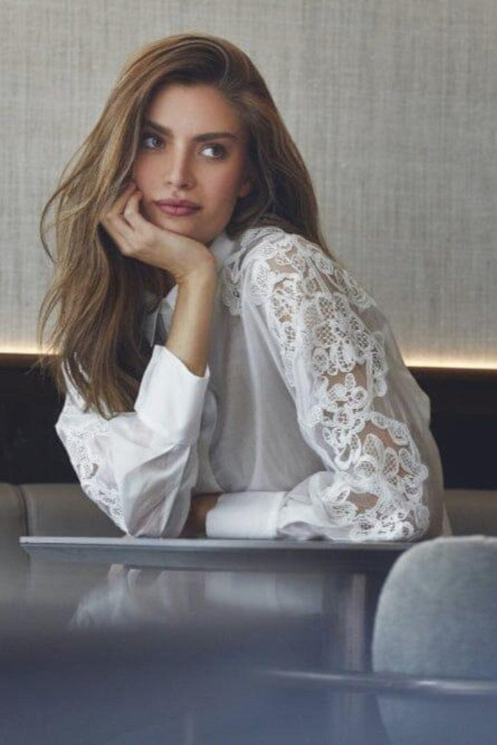 Co´Couture - Kawacc Embroidery Shirt 35988 - 4000 - White Skjorter 