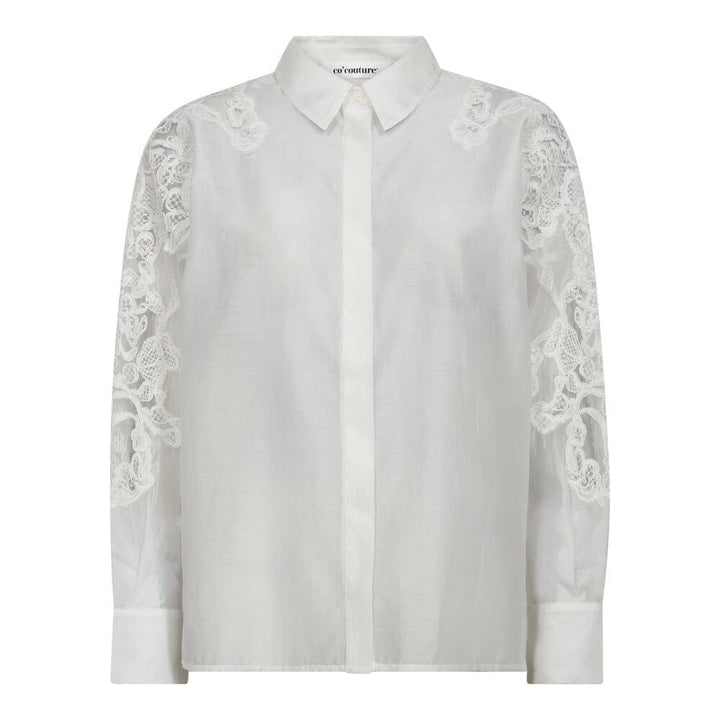 Co´Couture - Kawacc Embroidery Shirt 35988 - 4000 - White Skjorter 