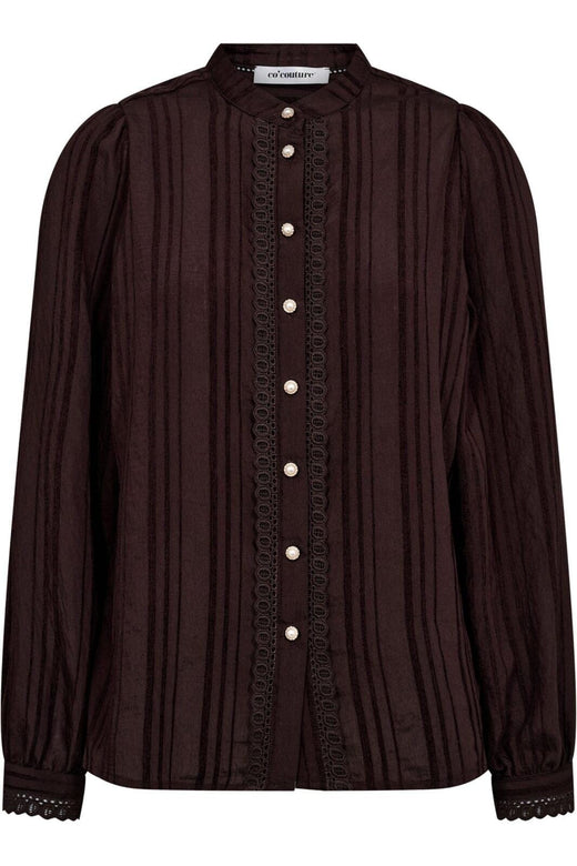 Co´Couture - Kesicc Lace Shirt 35960 - 145 - Dark Brown Skjorter 