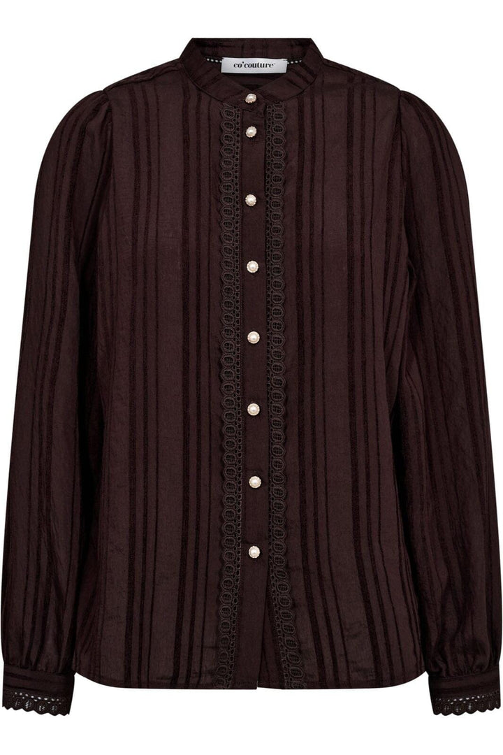 Co´Couture - Kesicc Lace Shirt 35960 - 145 - Dark Brown Skjorter 