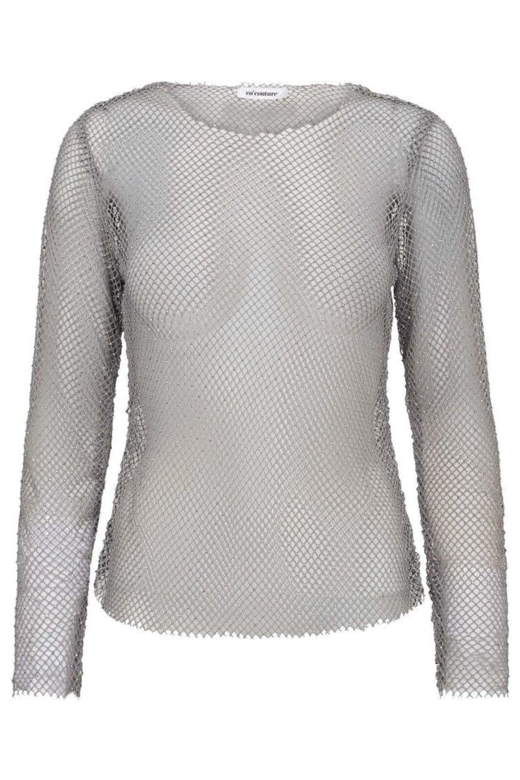 Co´Couture - Krystalcc Net Blouse 32117 - 930 - Silver Bluser 