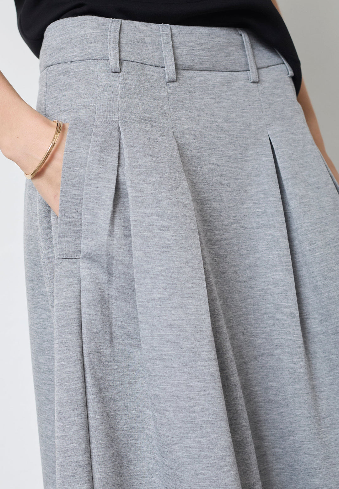 Co´Couture - Lancecc Pleat Skirt 44015 - 57 - Grey Melange Nederdele 