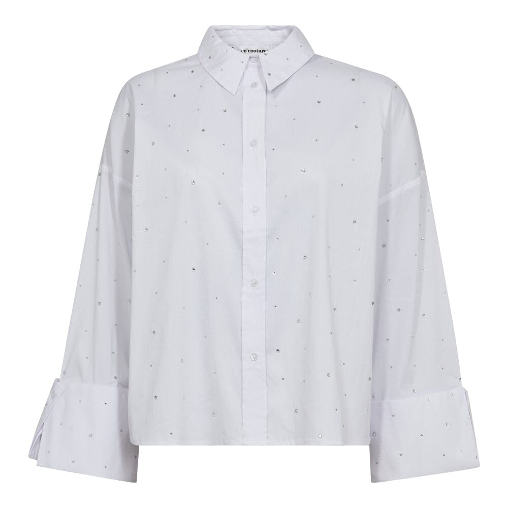 Co´Couture - Lenicc Wide Cuff Stone Shirt 35992 - 4000 - White Skjorter 