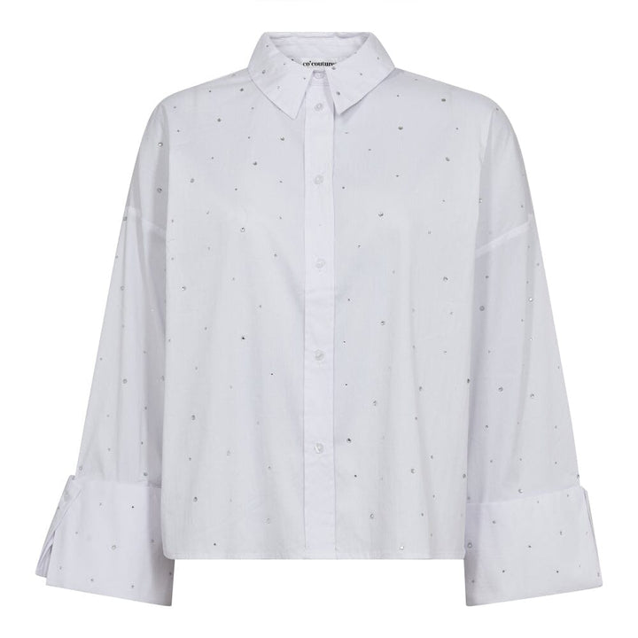 Co´Couture - Lenicc Wide Cuff Stone Shirt 35992 - 4000 - White Skjorter 