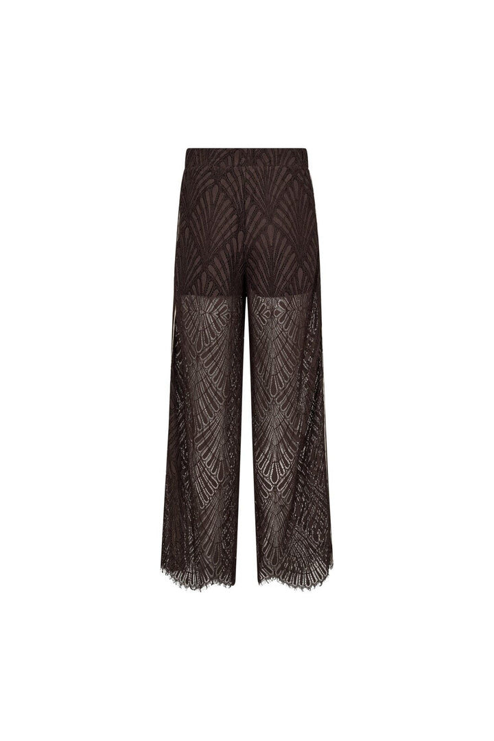 Co´Couture - Leticc Lace Panel Pant 41050 - 145 - Dark Brown