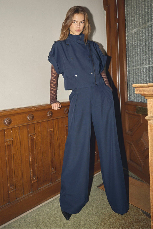 Co´Couture - Lunacc Pleat Pant 500391 - 40007 - Navy Bukser 