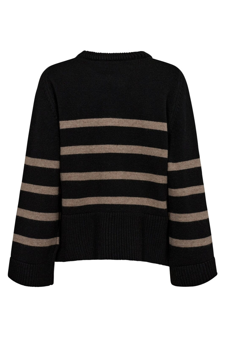 Co´couture - Majacc O-Button Stripe Knit 32148 - 96 Black