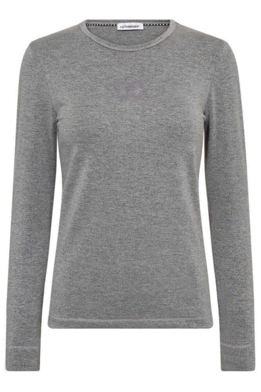 Co´Couture - Mannycc Lurex Emb L/S Tee 33210 - 930 - Silver T-shirts 