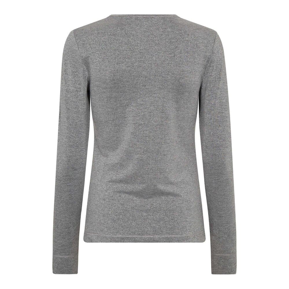 Co´Couture - Mannycc Lurex Emb L/S Tee 33210 - 930 - Silver T-shirts 