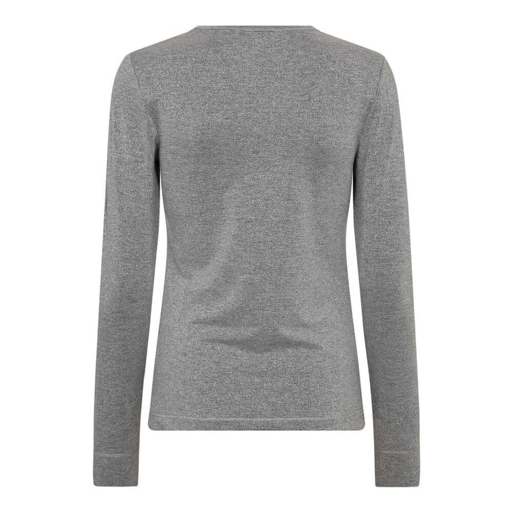 Co´Couture - Mannycc Lurex Emb L/S Tee 33210 - 930 - Silver T-shirts 