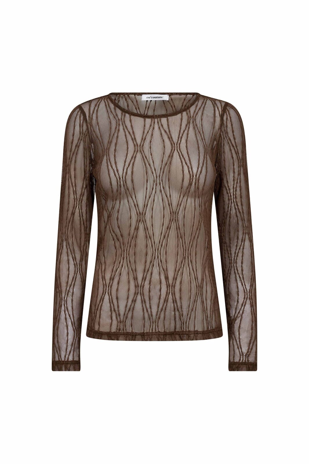 Co´Couture - Marcycc Mesh O-Blouse 43043 - 83 - Mocca
