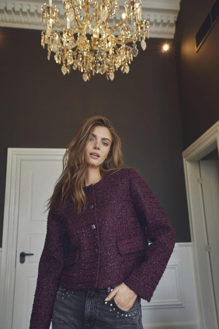 Co´Couture - Peachcc Boucle Jacket 30357 - 67 - Plum Jakker 