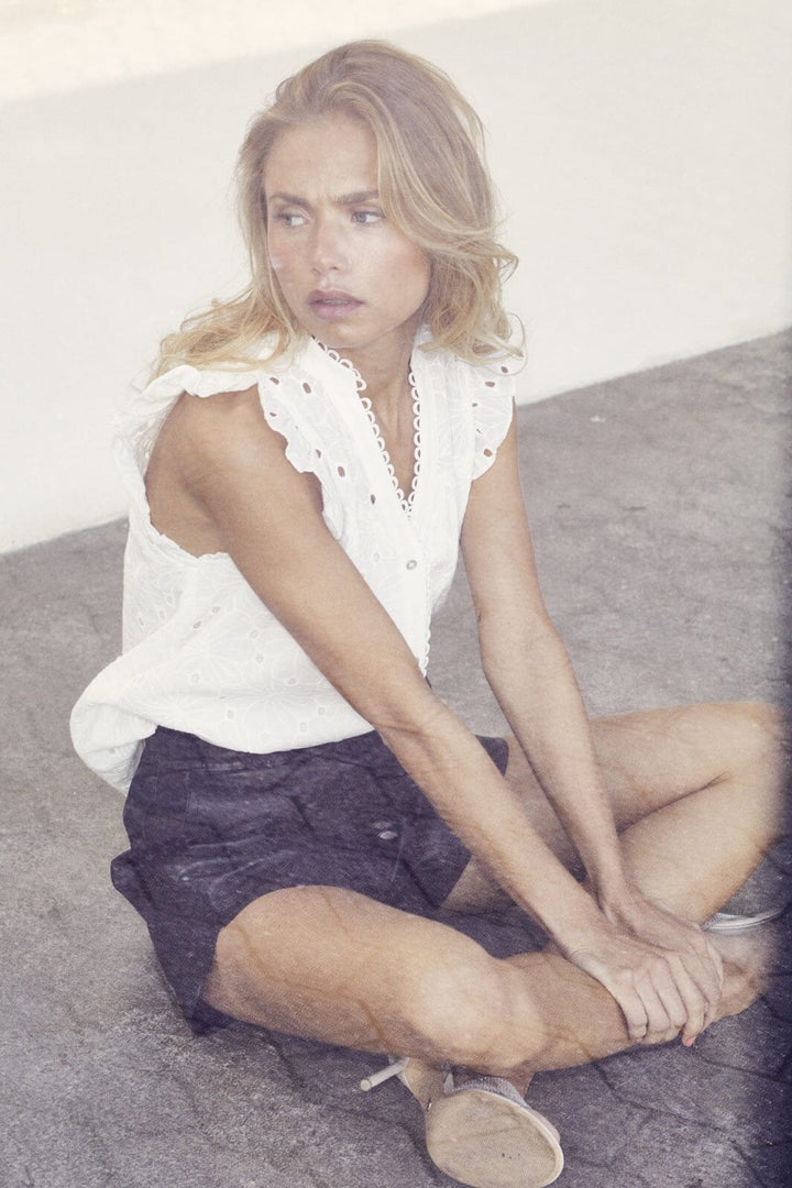 Co´couture - Phoebecc Leather Crop Shorts - 96 Black