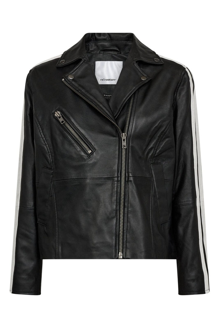 Co´Couture - Phoebecc Leather Race Jacket 30336 - 96 - Black