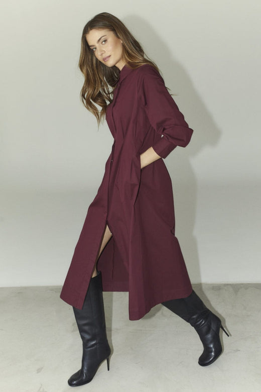 Co´Couture - Poppycc Shirt Long Dress 36526 - 87 - Winered Skjorter 
