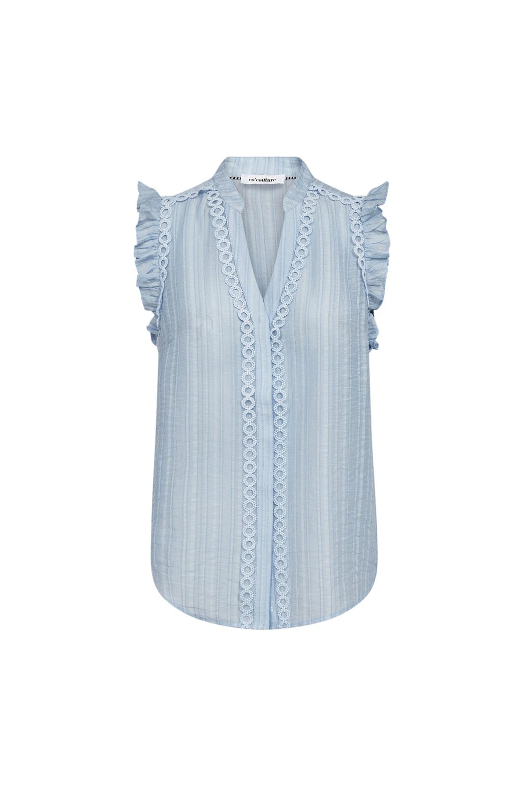 Co´Couture - Reggiecc Frill Top 45120 - 23 - Pale Blue