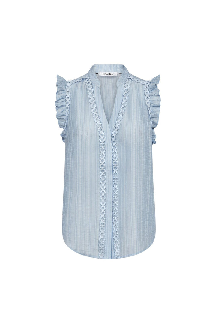 Co´Couture - Reggiecc Frill Top 45120 - 23 - Pale Blue