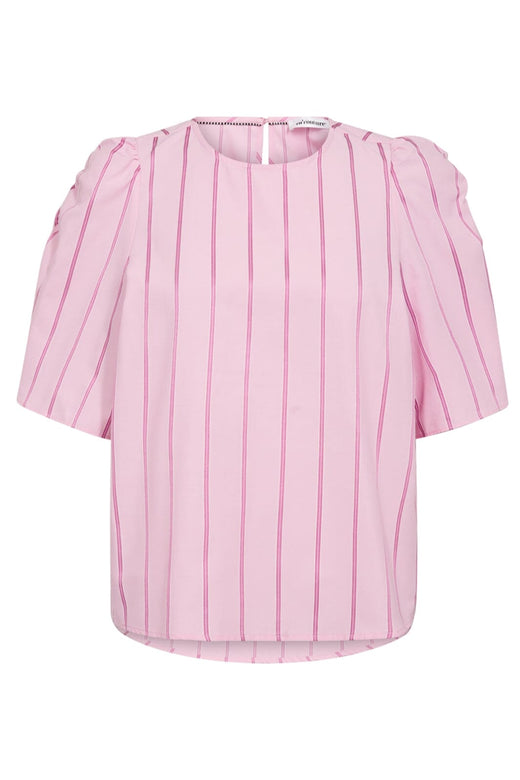 Co´Couture - Rosalinacc Stripe Ss Blouse 35876 - 4543 - Pale Pink