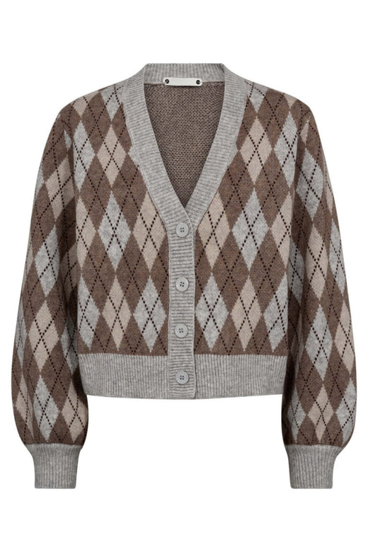 Co´Couture - Rowcc Check Cardigan 32212 - 154 - Walnut