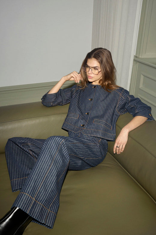 Co´Couture - Siggacc Stripe Pant 500039 - 45001 - Denim Blue Jeans 
